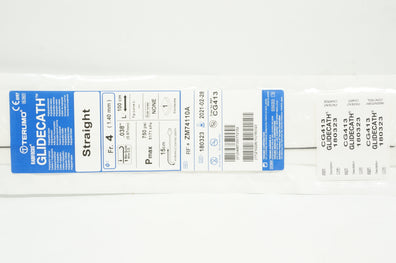 Terumo ZM74110A Radifocus Glidecath Angiographic Cath. Straight 4Fr x .038in